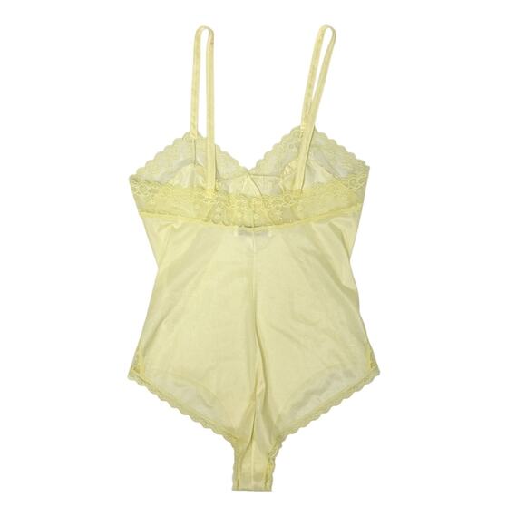 Vintage Interludes Lace Bodysuit Size Small Yellow - Picture 2 of 10